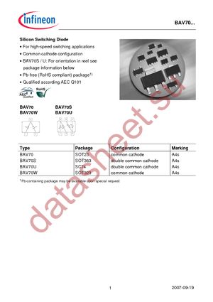 BAV 70S E6433 datasheet  